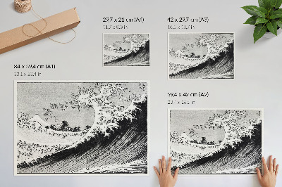 Stijlvolle wandposter Honderd gezichten op de berg Fuji (1835) van Hokusai, vintage Japanse houtsnede.