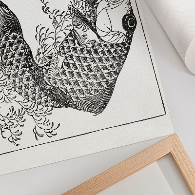Poster De karper van Hokusai, een Japanse dierenillustratie.