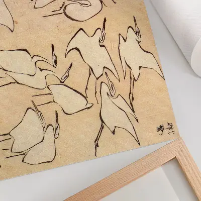 Reigers van Katsushika Hokusai moderne decoratieve poster uit Snelle lessen in vereenvoudigd tekenen (1823)