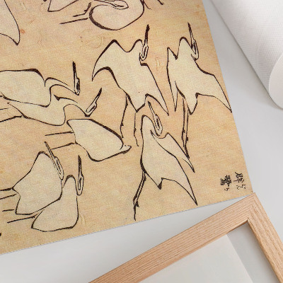 Moderne decoratieve poster Reigers van Katsushika Hokusai uit 