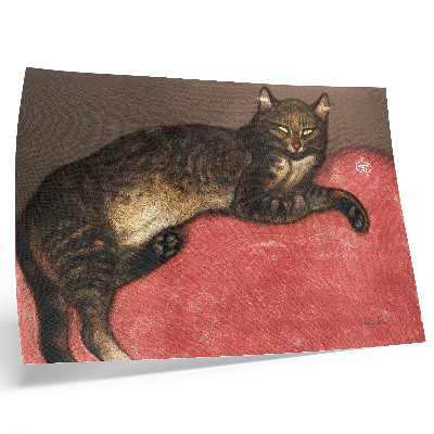 Moderne decoratieve poster L'Hiver Chat sur un Coussin (1909) chromolithografische afdruk van Théophile Alexandre Steinlen