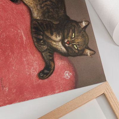 Moderne decoratieve poster L'Hiver Chat sur un Coussin (1909) chromolithografische afdruk van Théophile Alexandre Steinlen