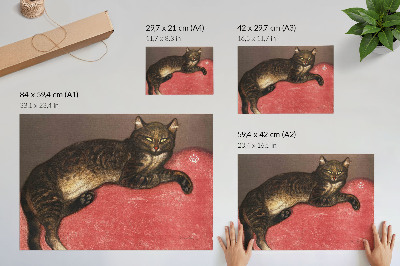 Moderne decoratieve poster L'Hiver Chat sur un Coussin (1909) chromolithografische afdruk van Théophile Alexandre Steinlen