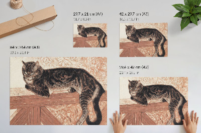 Stijlvolle wandposter Kat op een balustrade van Théophile-Alexandre Pierre Steinlen
