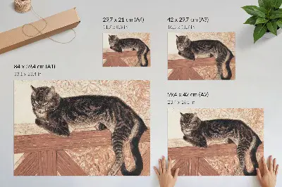 Wandposter van Kat op een balustrade door Théophile-Alexandre Pierre Steinlen stijlvolle editie