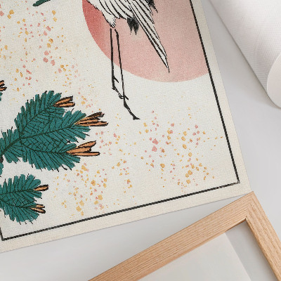 Poster Houtsnede van een Japanse kraanvogel (1826-1869)