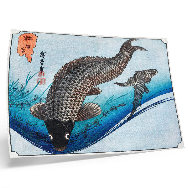Stijlvolle wandposter Karpers en Kroeskarpers (1830) van Utagawa Hiroshige