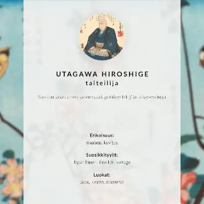 Moderne decoratieve poster vintage houtsnede met Japanse kersenbloesems uit 1837 van Utagawa Hiroshige