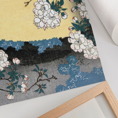 Moderne decoratieve poster Japanse kersenbloesems (1837) – vintage houtsnede van Utagawa Hiroshige