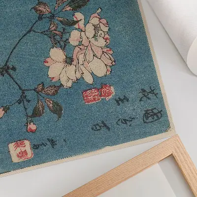 Stijlvolle wandposter houtsnede in inkt en kleur op papier door Utagawa Hiroshige