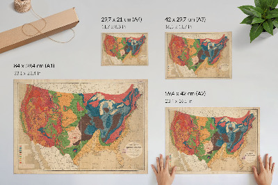 Moderne decoratieve poster Geologische kaart van de Verenigde Staten