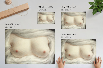 Poster De borsten van een vrouw ontbloot: schoonheid onthuld (1828) door Sarah Goodridge