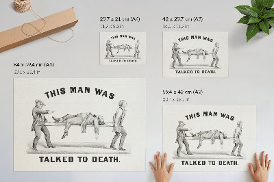 Moderne decoratieve poster Deze man werd dood gepraat (1873), archiefillustratie