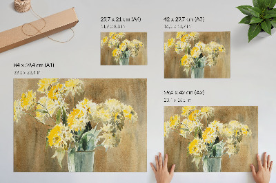 Stijlvolle wandposter Vaas met gele bloemen (1915) van Hannah Borger Overbeck