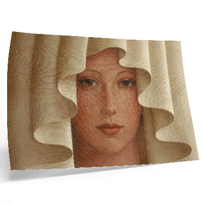 Moderne decoratieve poster Een vrouw met een golvende sluier.