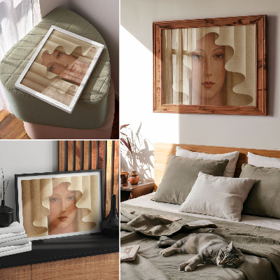 Moderne decoratieve poster Een vrouw met een golvende sluier.