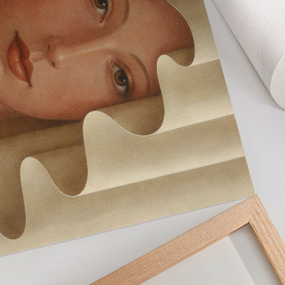 Moderne decoratieve poster Een vrouw met een golvende sluier.