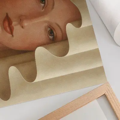 Decoratieve poster vrouw met een golvende sluier
