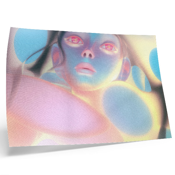 Moderne decoratieve poster Abstract portret met kleurrijke vormen
