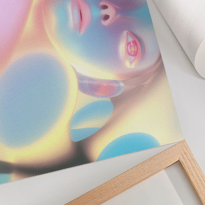 Moderne decoratieve poster Abstract portret met kleurrijke vormen