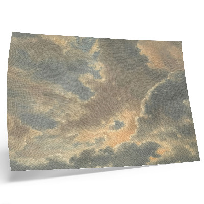Stijlvolle wandposter Wolken in de lucht in tinten grijs en beige.