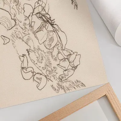 Bergstroom van Egon Schiele moderne decoratieve poster met lijntekening uit de collectie van het MET museum