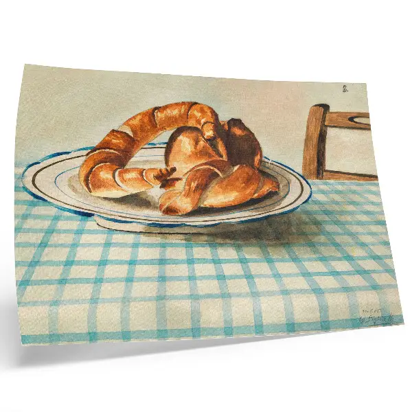 Stilleven met een bord taart van Egon Schiele stijlvolle wandposter