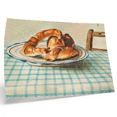 Stijlvolle wandposter Stilleven met een bord taart van Egon Schiele