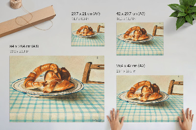 Stijlvolle wandposter Stilleven met een bord taart van Egon Schiele