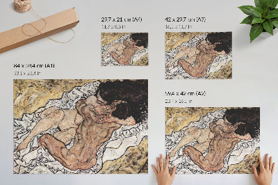 Moderne decoratieve poster De Omhelzing (1917) van Egon Schiele