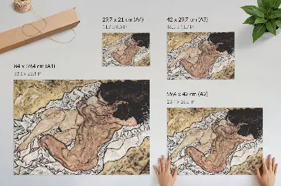 De Omhelzing (1917) van Egon Schiele moderne decoratieve poster