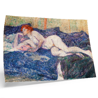 Stijlvolle wandposter Naakte vrouw met ontblote borsten, vintage erotische kunst van Henri de Toulouse-Lautrec.