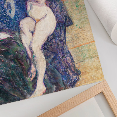 Stijlvolle wandposter Naakte vrouw met ontblote borsten, vintage erotische kunst van Henri de Toulouse-Lautrec.