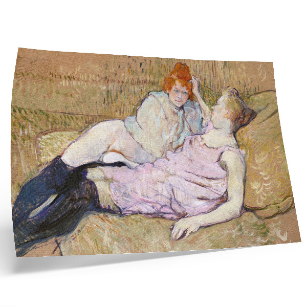 Moderne decoratieve poster Sofa (ca. 1894–1896) – een schilderij in hoge resolutie van Henri de Toulouse-Lautrec