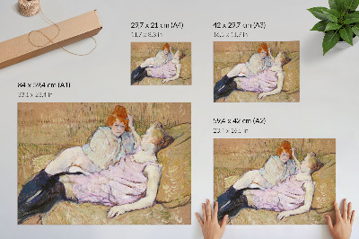 Moderne decoratieve poster Sofa (ca. 1894–1896) – een schilderij in hoge resolutie van Henri de Toulouse-Lautrec