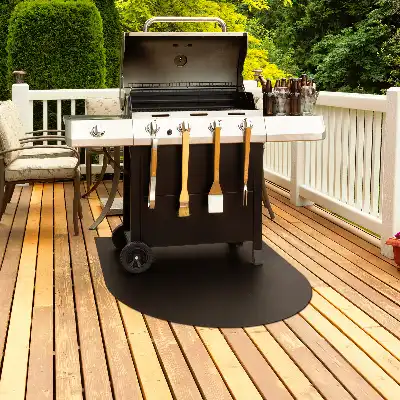 Metalen barbecuemat halfovaal 80x90 cm