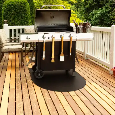 Barbecue onderlegger in de vorm van een halfovaal 80x70 cm