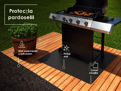 Barbecue onderlegger in de vorm van een halfovaal 80x70 cm