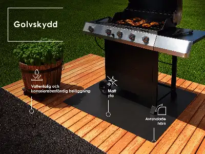 Barbecue onderlegger in de vorm van een halfovaal 80x70 cm