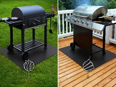 Barbecue onderlegger in de vorm van een halfovaal 80x70 cm