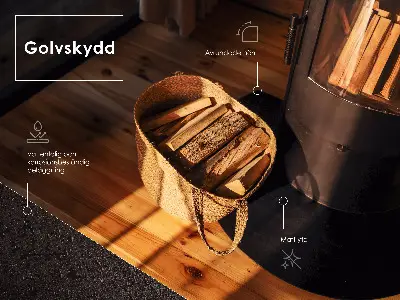 Kwartronde kachelvloerplaat van zwart metaal