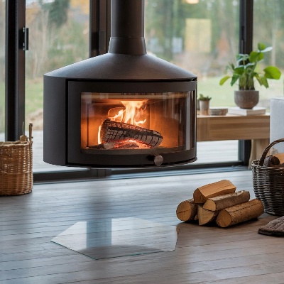 Onderplaat kachel zeshoekige hexagonal transparante