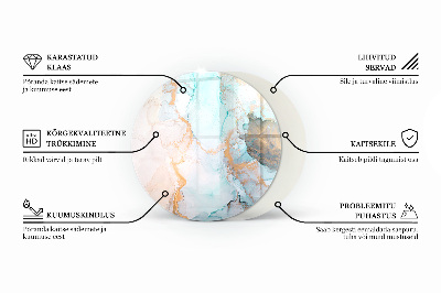 Onderplaat kachel ronde Natuurlijk marmerpatroon