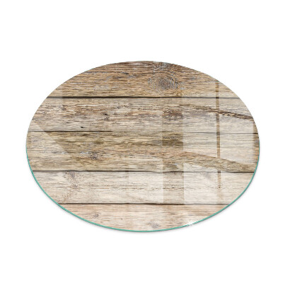 Onderplaat kachel ronde Houten plank textuur