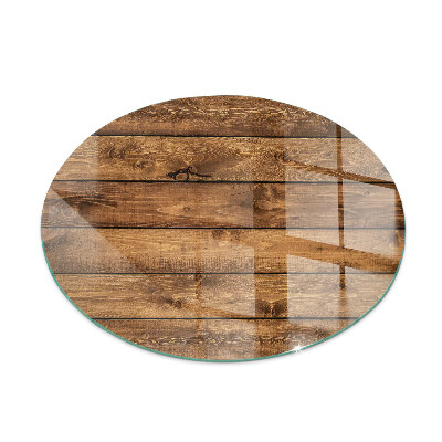 Vloerplaat voor kachel ronde Houten plank met nerf