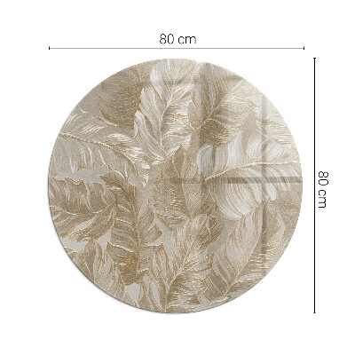 Vloerplaat voor kachel ronde Bladeren in subtiele patronen