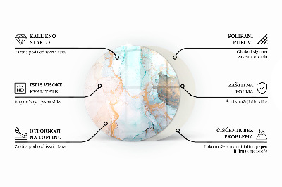 Vloerplaat voor kachel ronde Geometrie met hout