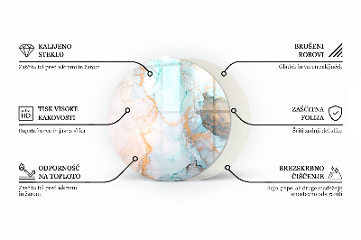 Vloerplaat voor kachel ronde Geometrie met hout