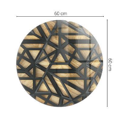 Vloerplaat voor kachel ronde Geometrie met hout