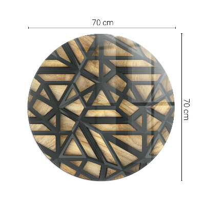 Vloerplaat voor kachel ronde Geometrie met hout